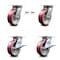 Service Caster 6 Inch Poly on Aluminum Swivel Caster Swivel Locks 2 Brakes, 2PK SCC-35S620-PAR-BSL-2-SLB-2 - alternate 1